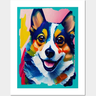 Cute Corgi Dog Portrait Posters and Art